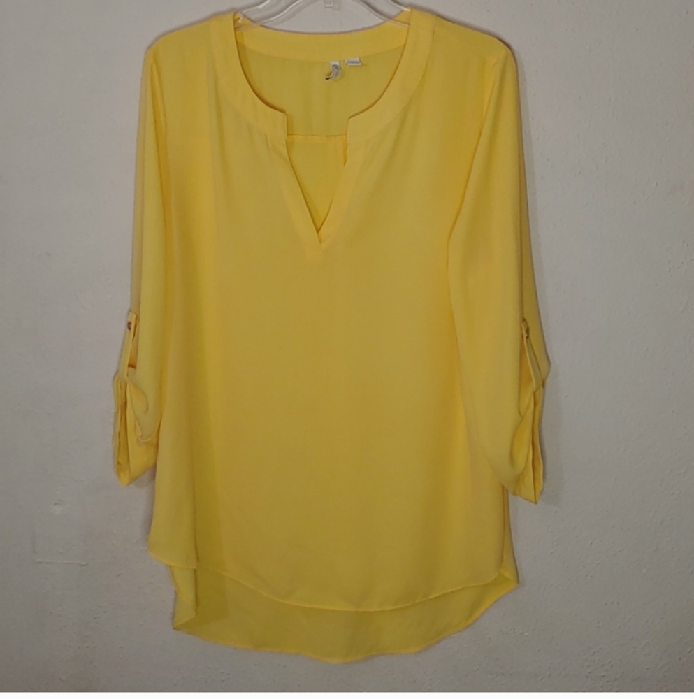 Cato Sunny Yellow Lace Back Blouse
